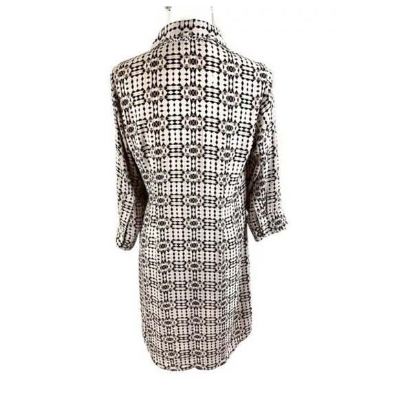 CABI Pink Black Long Sleeve Shirt Dress - Picture 3 of 4